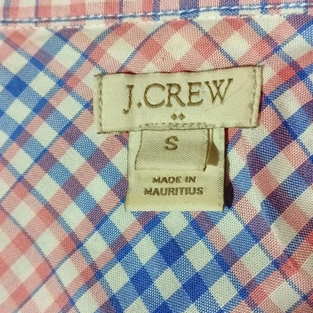 J. Crew Cotton cowgirl gingham pullover v-neck partial button up long sleeve - Picture 8 of 9